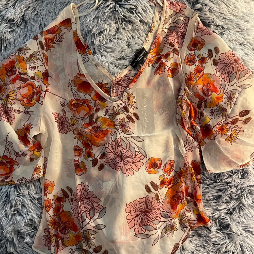 Vneck flow blouse